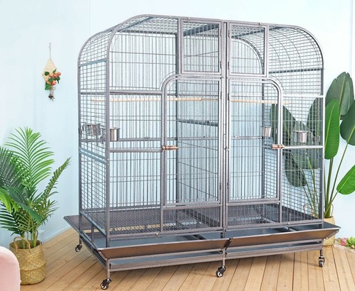 Double bird cage with - double,